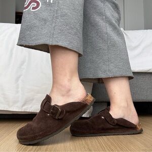 Brown Suede NC Club Slip-On Clog Shoes Birkenstock Inspired Hippie Y2K Comfy 7